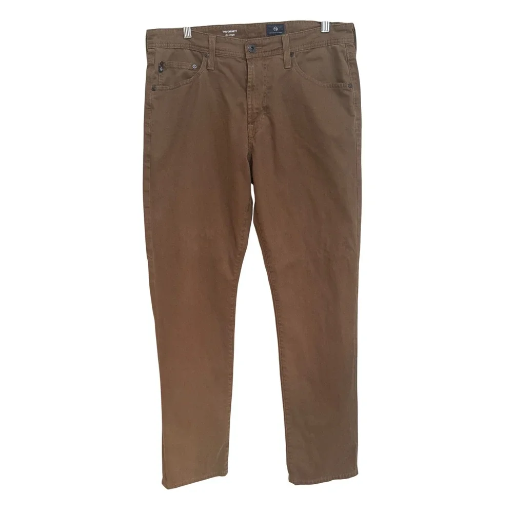AG Adriano Goldschmied The Everett Slim Straight Leg Jeans Brown 34 Mens